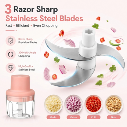 Turbo Chop Pro™ Wireless USB Rechargeable Mini Food Chopper